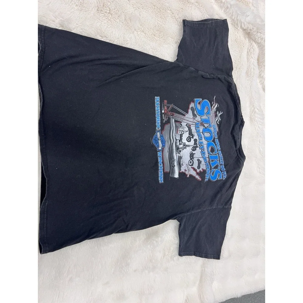 Harley-Davidson Shirt Mens Large Manitowoc WI Lightning Pocket